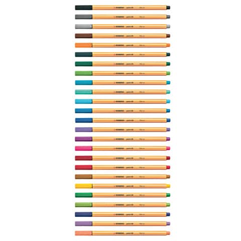 Fineliner Stabilo Point 88® 0,4 mm conf. 25 colori assortiti 8825-1
